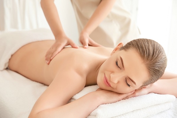 Med Spa Client receiving a massage